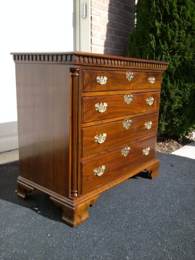 I made this out of rough-cut walnut as a gift for my daughter's wedding. The finish is hand-rubbed yellow shellac. 